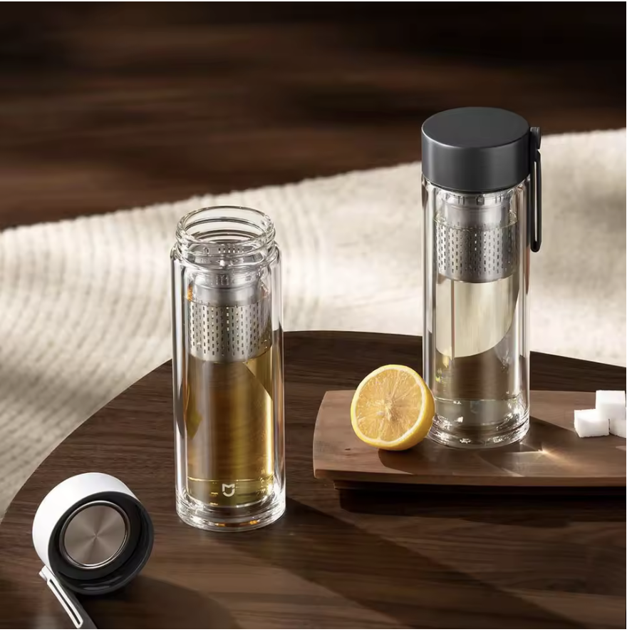 Xiaomi Mijia Portable Double-layer Glass Cup 316L Stainless Steel Material Independent Tea Storage Explosion-proof 400ml